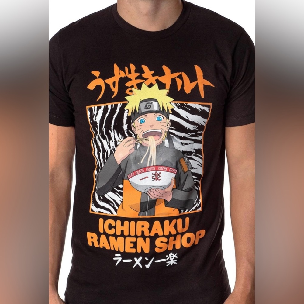 Naruto Shippuden Mens' Anime Shirt Ichiraku Ramen Shop Adult T-Shirt Medium